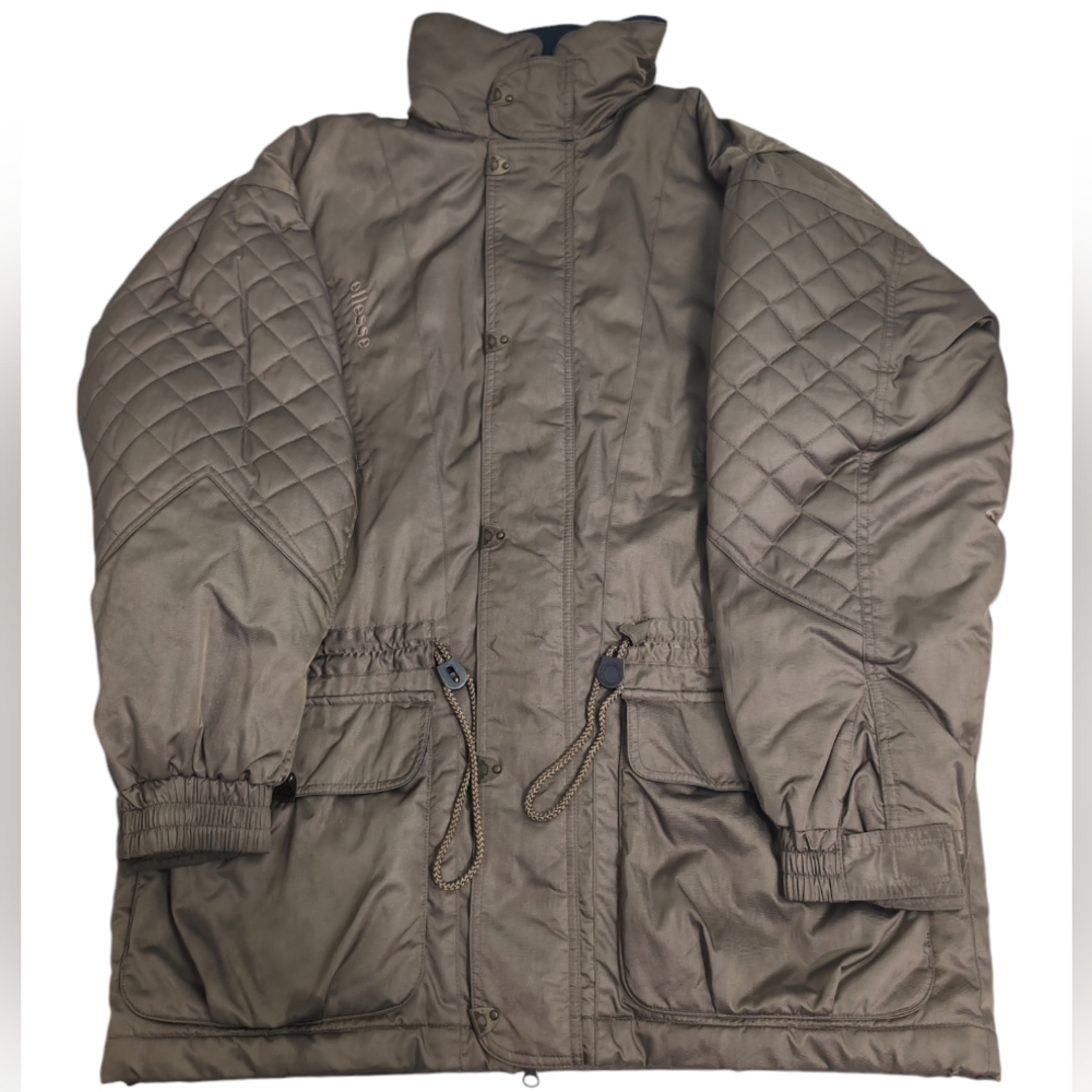Ellesse Ski Jacket, Winter Snow Coat, w/ hood, Vintage, golden tan, men's sz 48